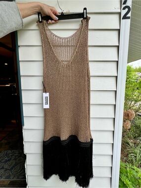 Gold designer dress Envers by Jean Yves Lacasse (Montréal) charleston style